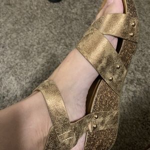 Gold espadrilles size 9
